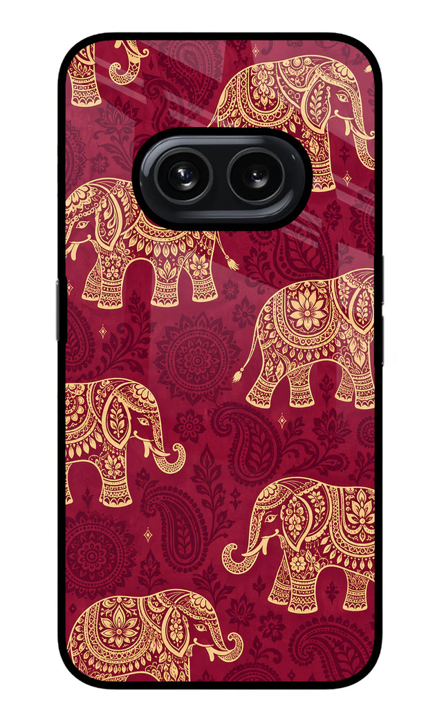 Maroon Elephant Nothing Phone 2A Glass Case