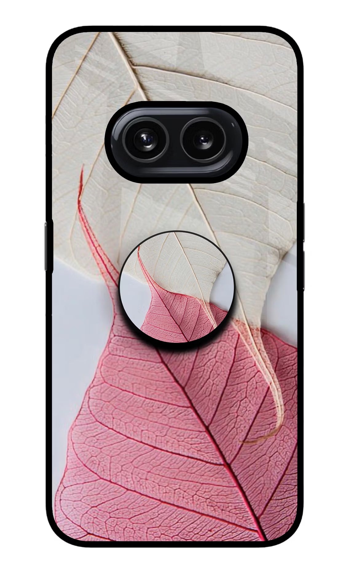 White Pink Leaf Nothing Phone 2A Glass Case