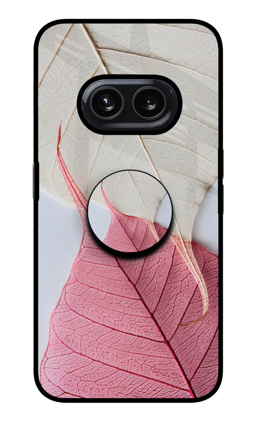 White Pink Leaf Nothing Phone 2A Glass Case