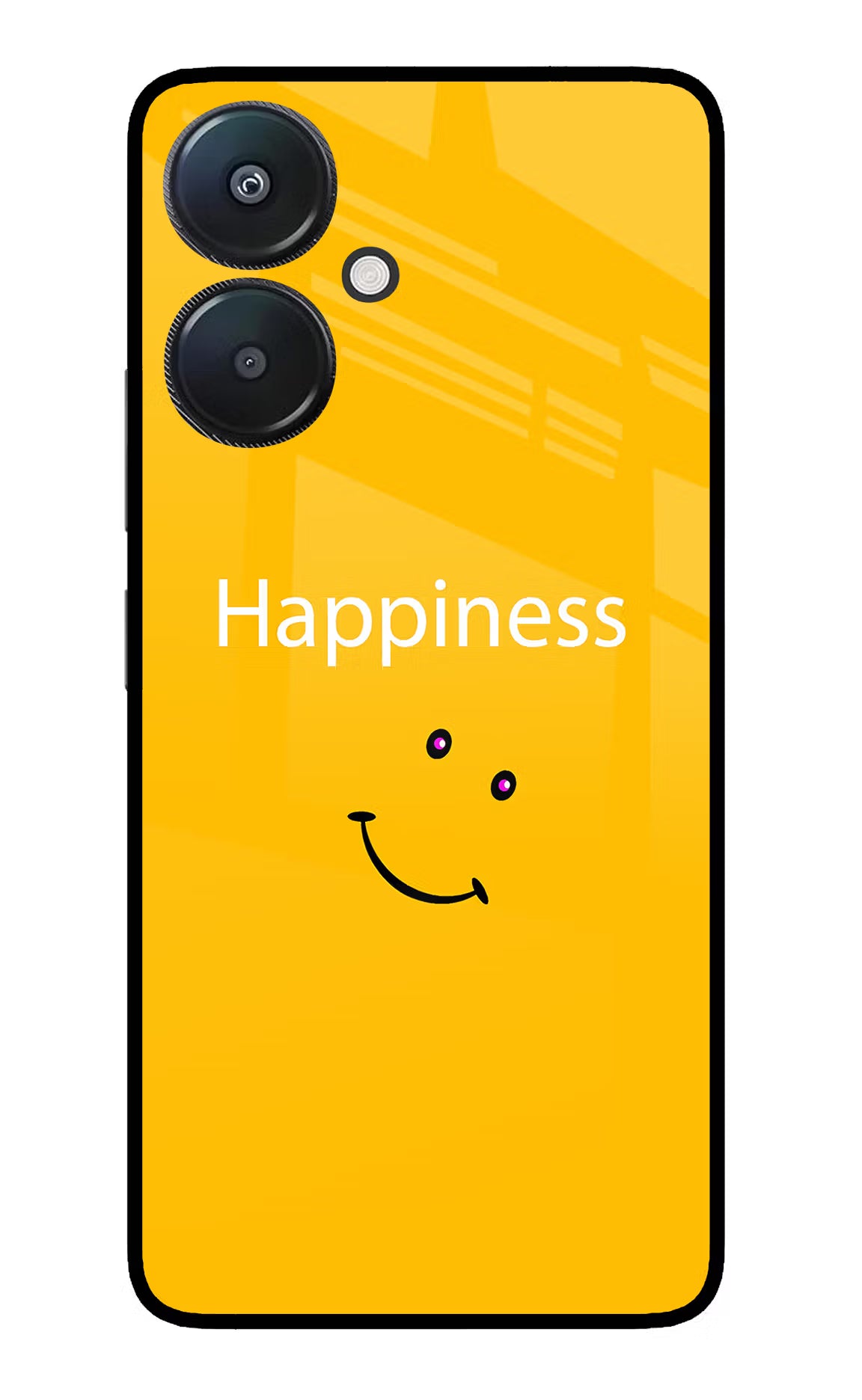 Happiness With Smiley Redmi 13C 5G Glass Case Back Cover by Casekaro