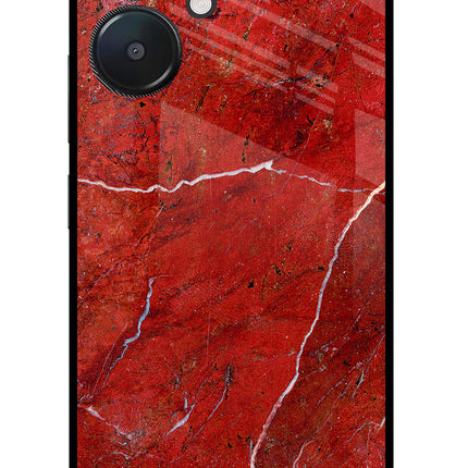 Red Marble Design Redmi 13C 5G Glass Case