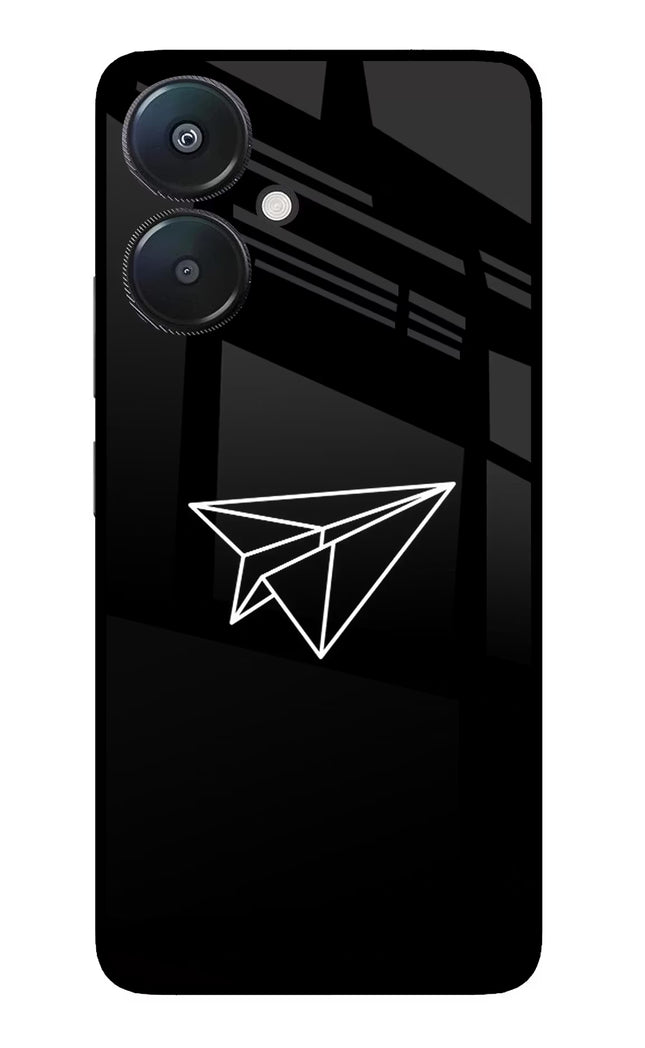Paper Plane White Redmi 13C 5G Glass Case