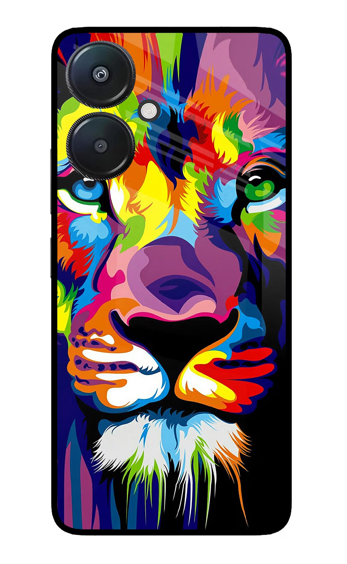 Lion Redmi 13C 5G Glass Case Back Cover by Casekaro