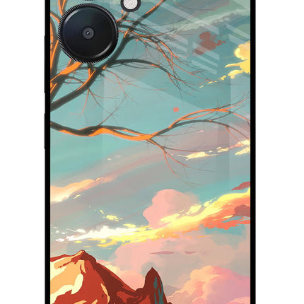 Scenery Redmi 13C 5G Glass Case Back Cover by Casekaro