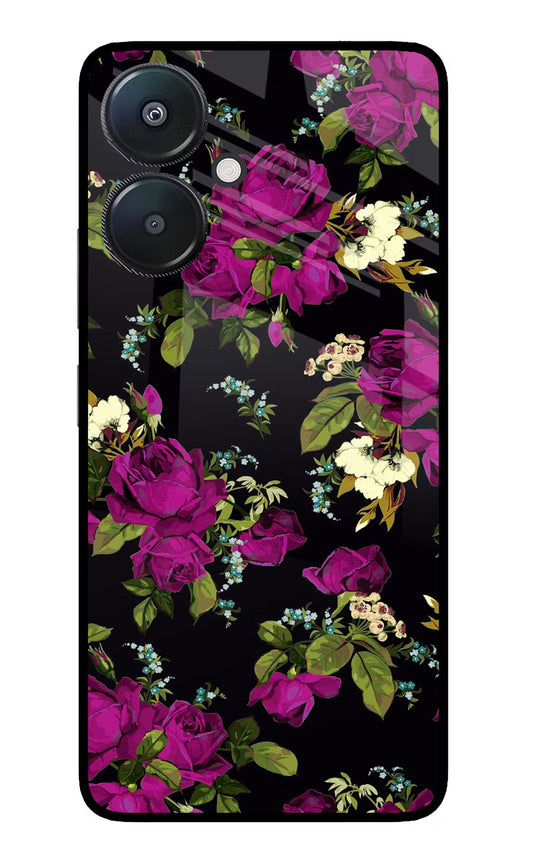 Flowers Redmi 13C 5G Glass Case
