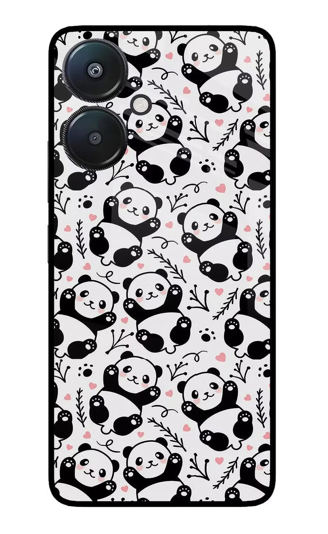 Cute Panda Redmi 13C 5G Glass Case