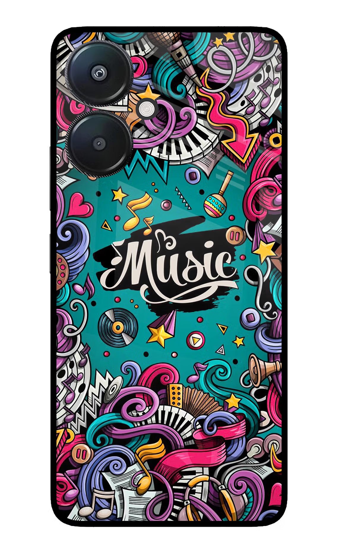 Music Graffiti Redmi 13C 5G Glass Case