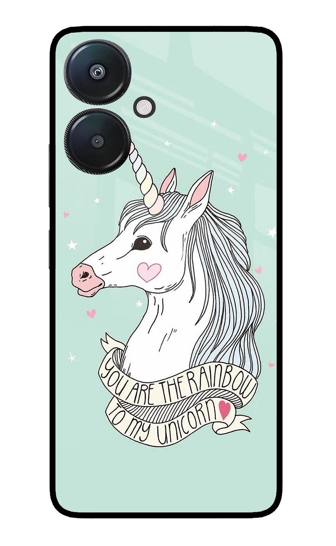 Unicorn Wallpaper Redmi 13C 5G Glass Case Back Cover by Casekaro