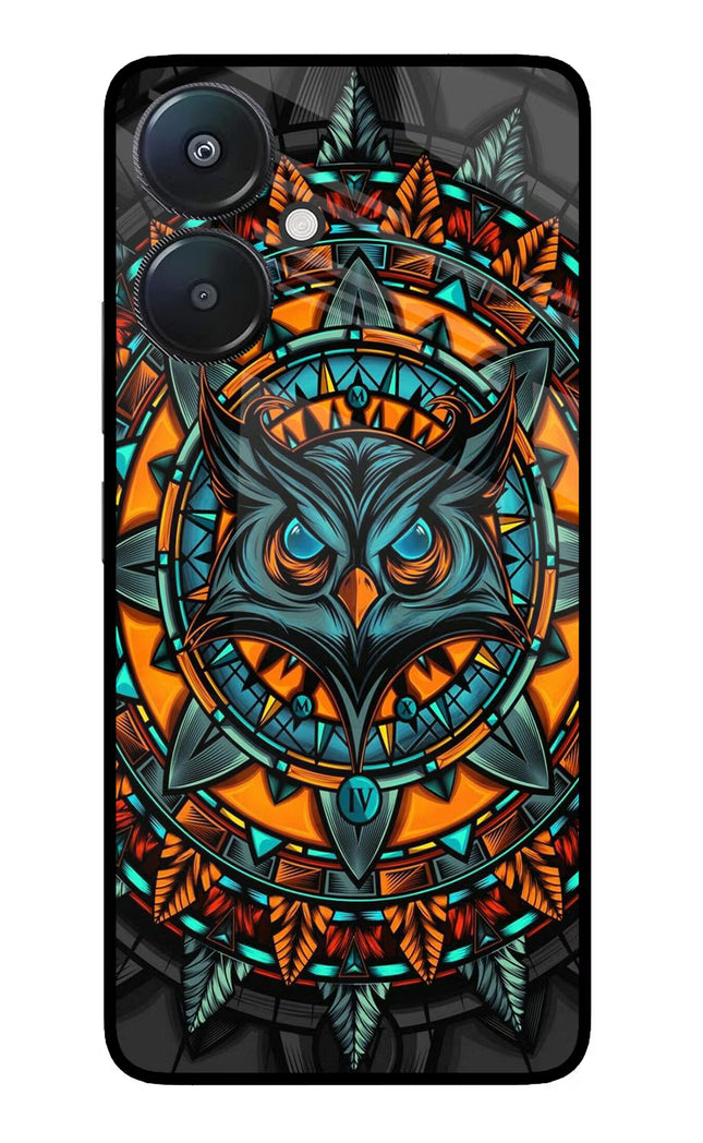 Angry Owl Art Redmi 13C 5G Glass Case