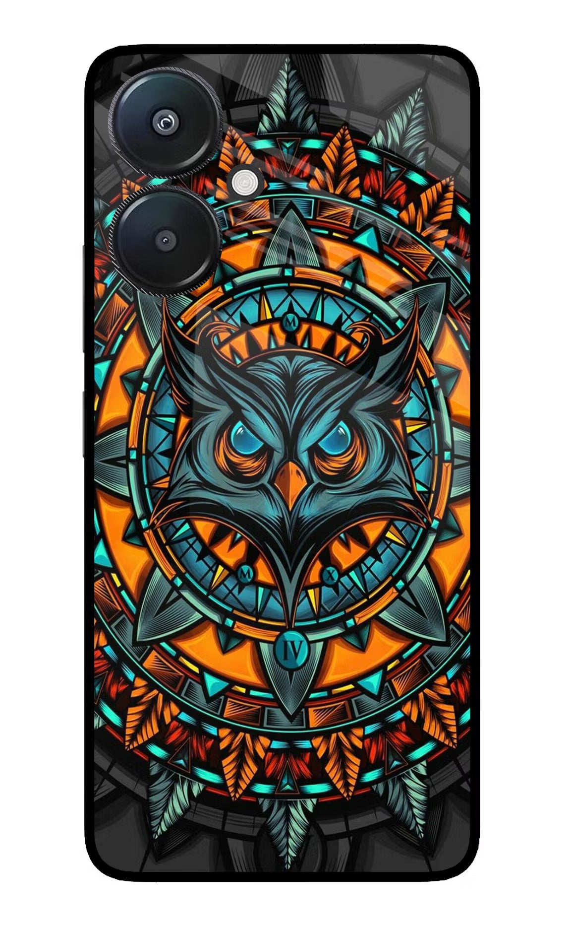 Angry Owl Art Redmi 13C 5G Glass Case Back Cover by Casekaro