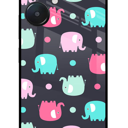Elephants Redmi 13C 5G Glass Case