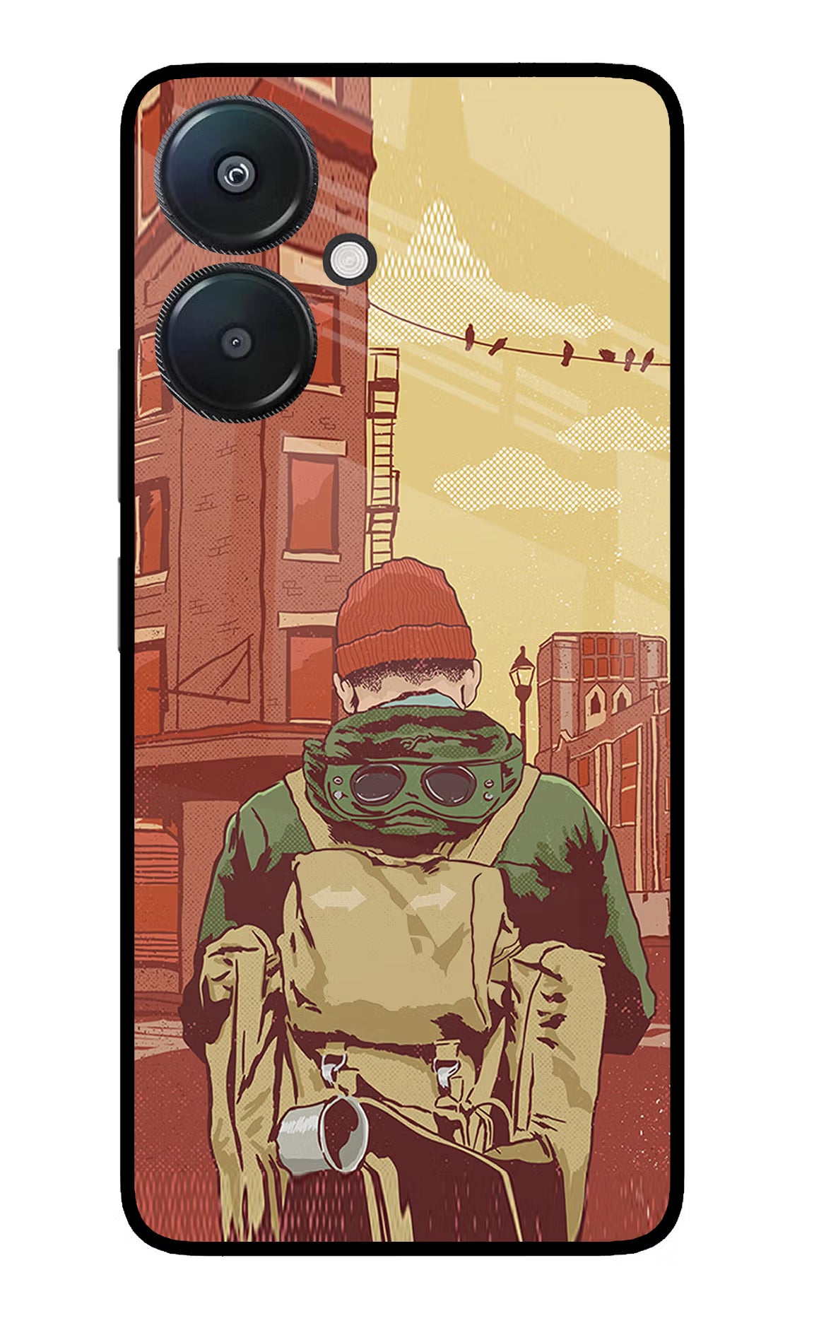 Adventurous Redmi 13C 5G Glass Case Back Cover by Casekaro
