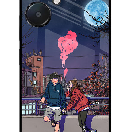 Chilling Couple Redmi 13C 5G Glass Case