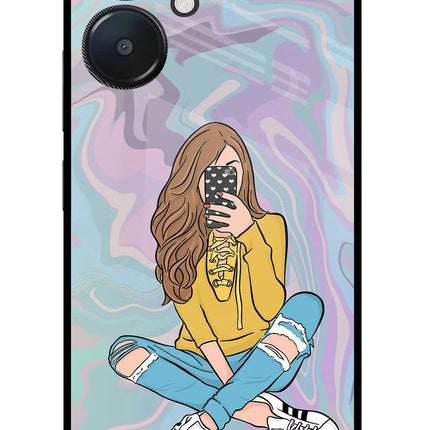 Selfie Girl Redmi 13C 5G Glass Case