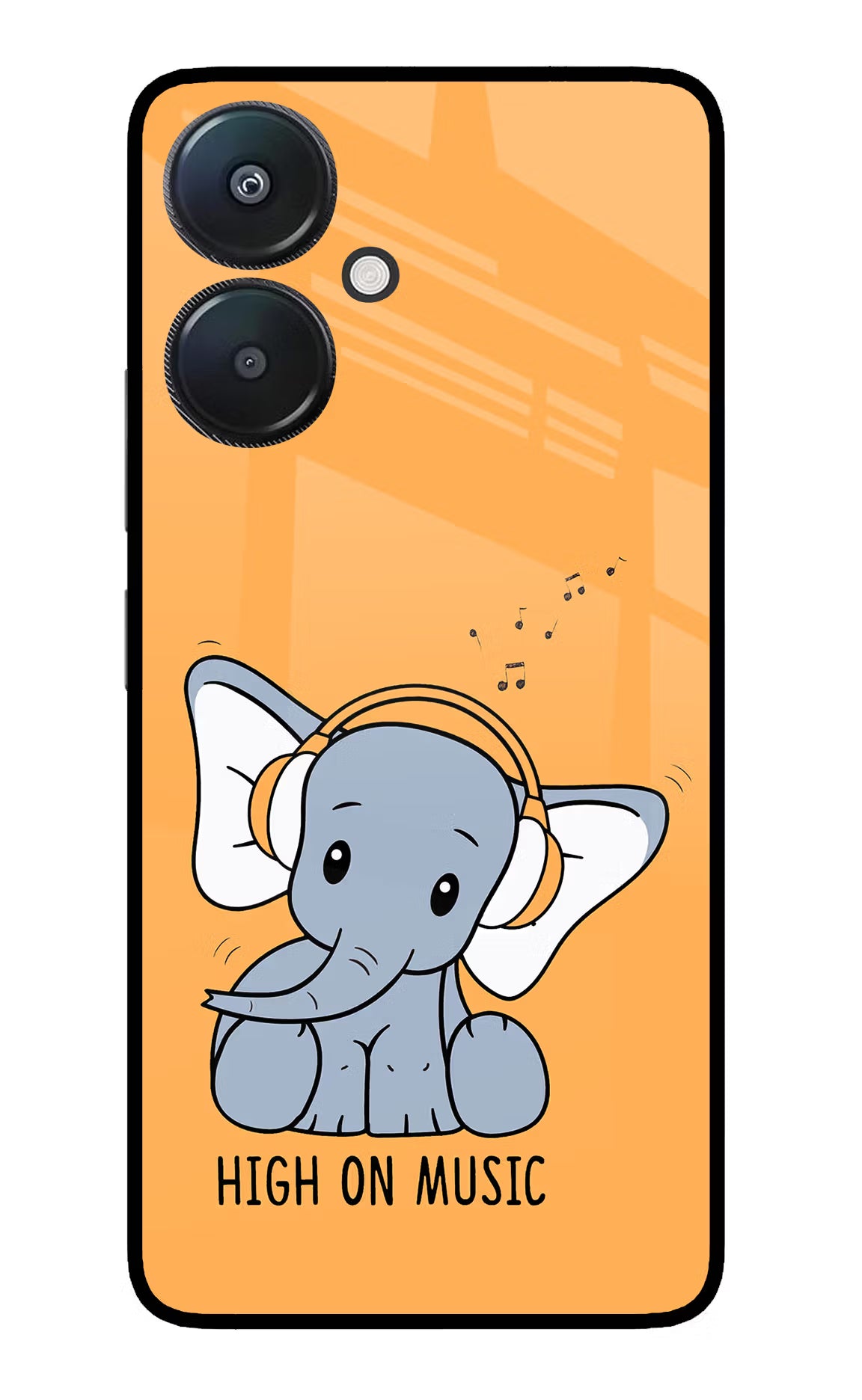 High On Music Redmi 13C 5G Glass Case Back Cover by Casekaro