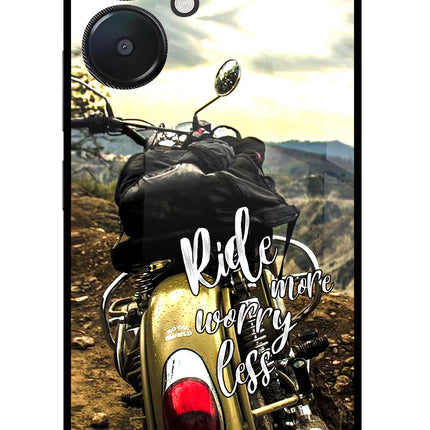 Ride More Worry Less Redmi 13C 5G Glass Case