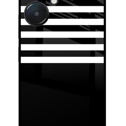 Black and White Print Redmi 13C 5G Glass Case