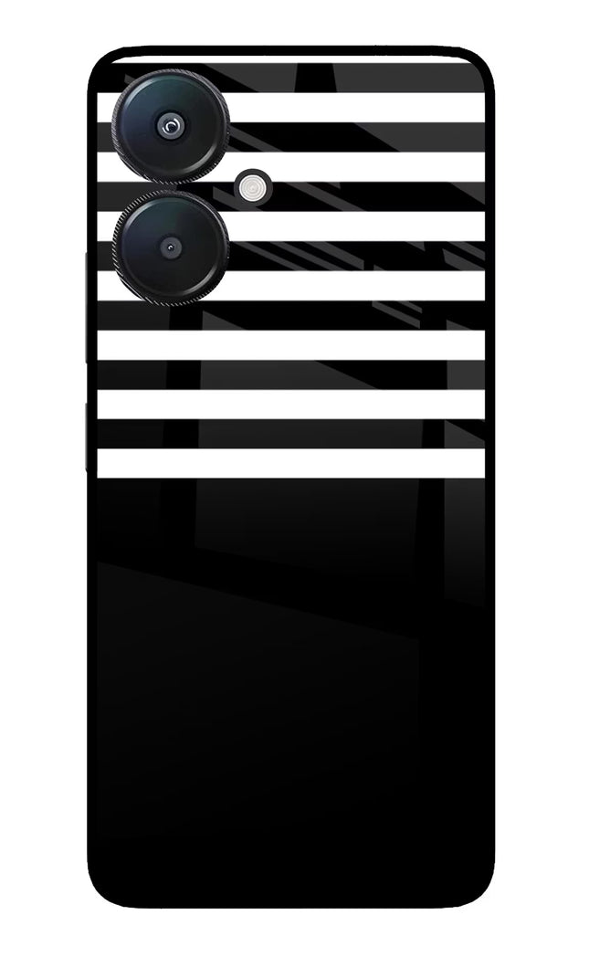 Black and White Print Redmi 13C 5G Glass Case