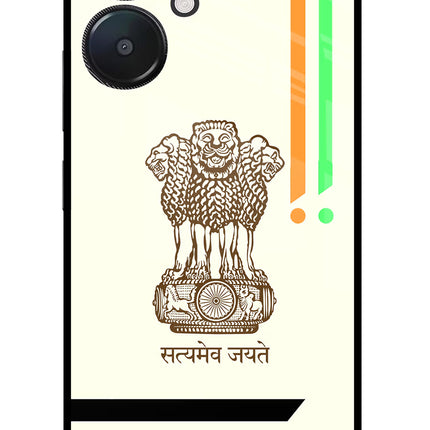 Satyamev Jayate Brown Logo Redmi 13C 5G Glass Case
