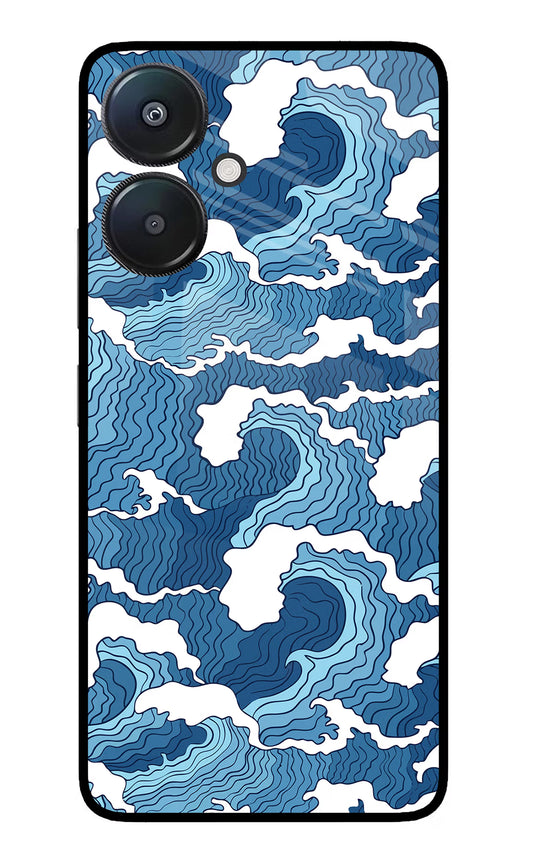 Blue Waves Redmi 13C 5G Glass Case