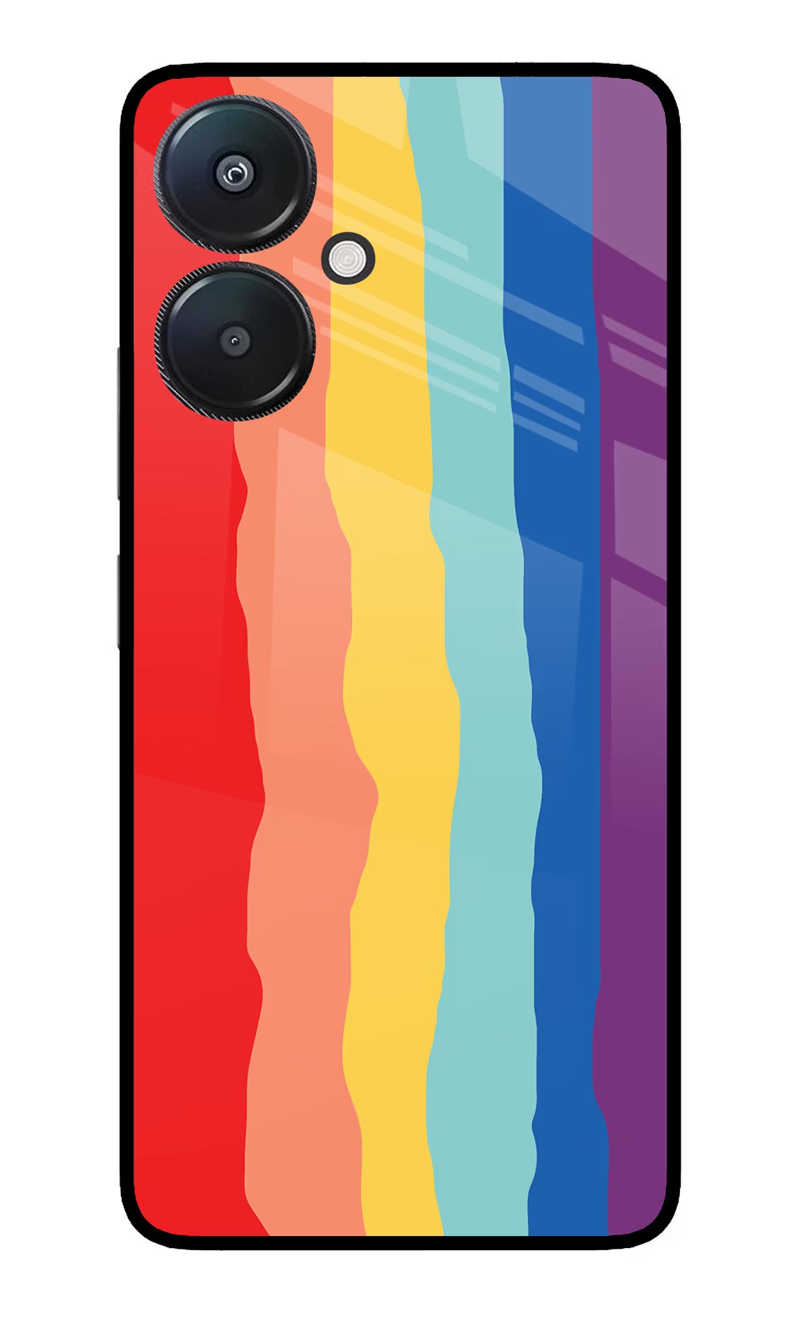 Rainbow Redmi 13C 5G Glass Case Back Cover by Casekaro
