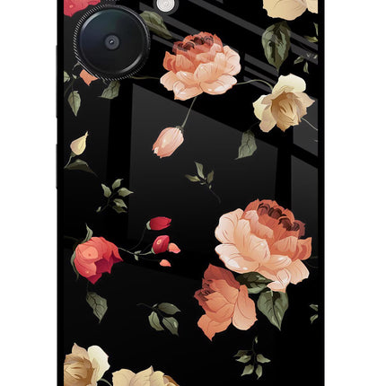 Flowers Redmi 13C 5G Glass Case