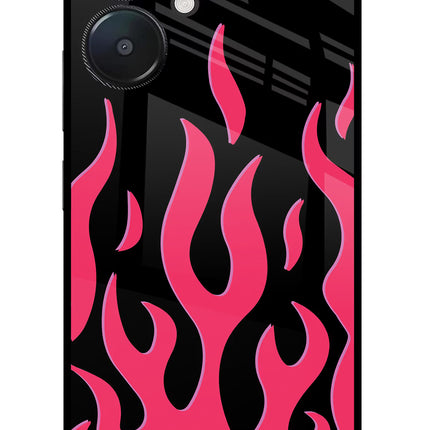 Fire Flames Redmi 13C 5G Glass Case
