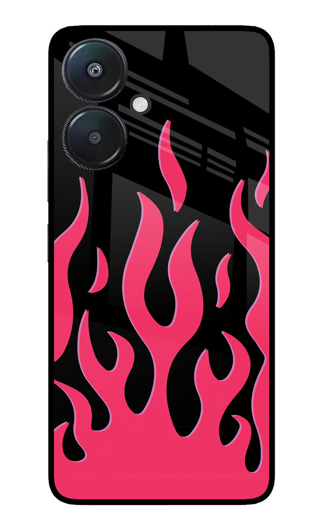 Fire Flames Redmi 13C 5G Glass Case