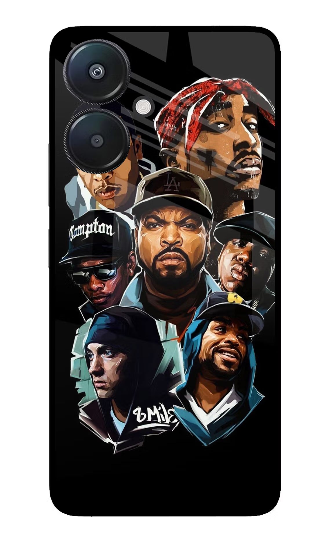 Rappers Redmi 13C 5G Glass Case Back Cover by Casekaro