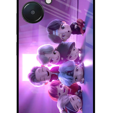 BTS Chibi Redmi 13C 5G Glass Case