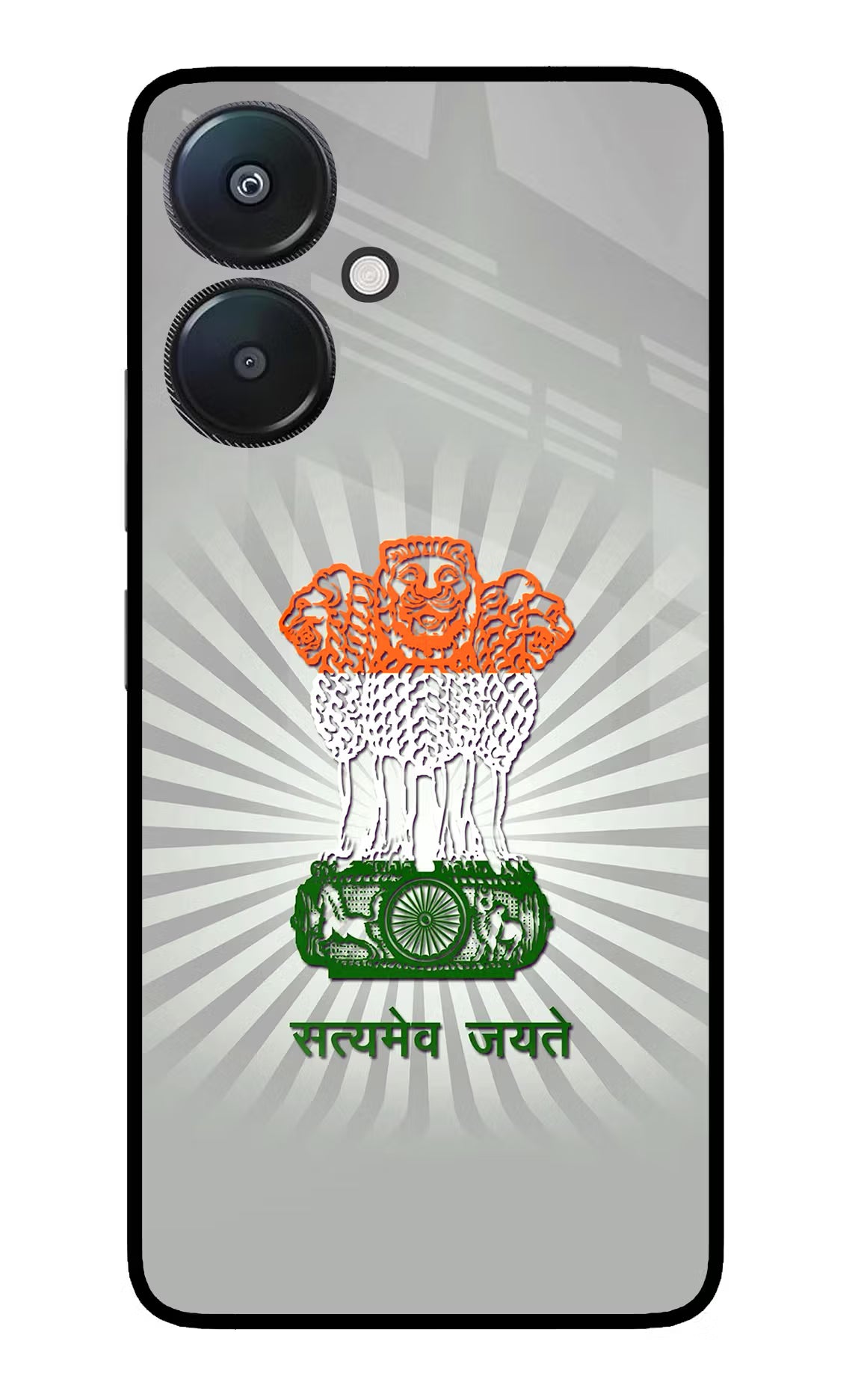 Satyamev Jayate Art Redmi 13C 5G Glass Case Back Cover by Casekaro