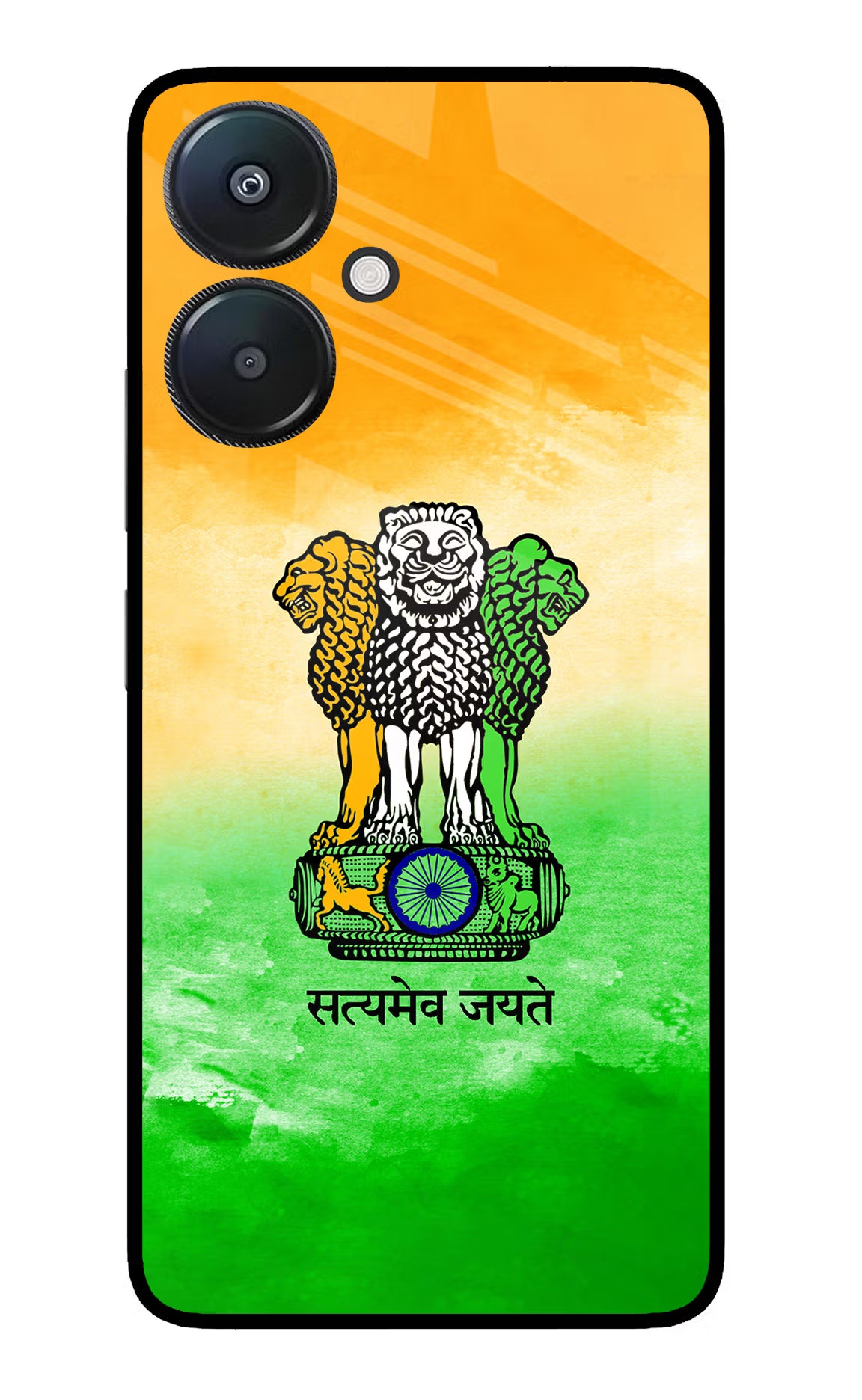 Satyamev Jayate Flag Redmi 13C 5G Glass Case Back Cover by Casekaro