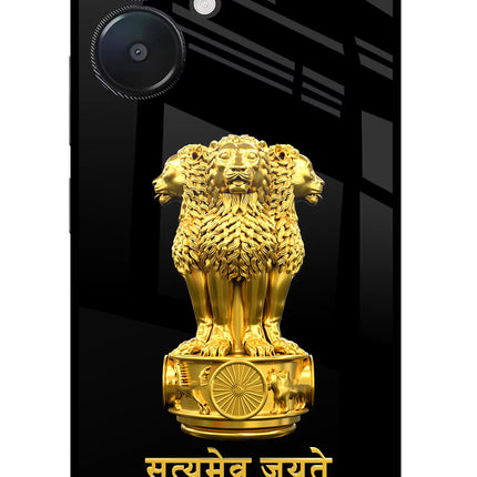 Satyamev Jayate Golden Redmi 13C 5G Glass Case