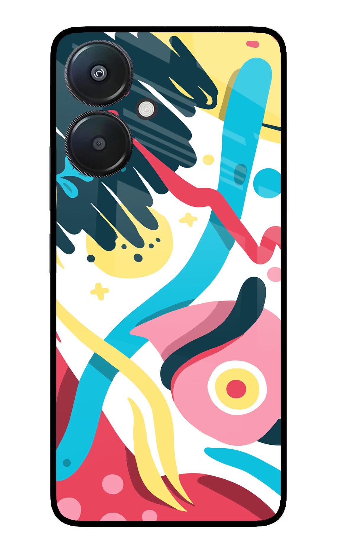 Trippy Redmi 13C 5G Glass Case Back Cover by Casekaro