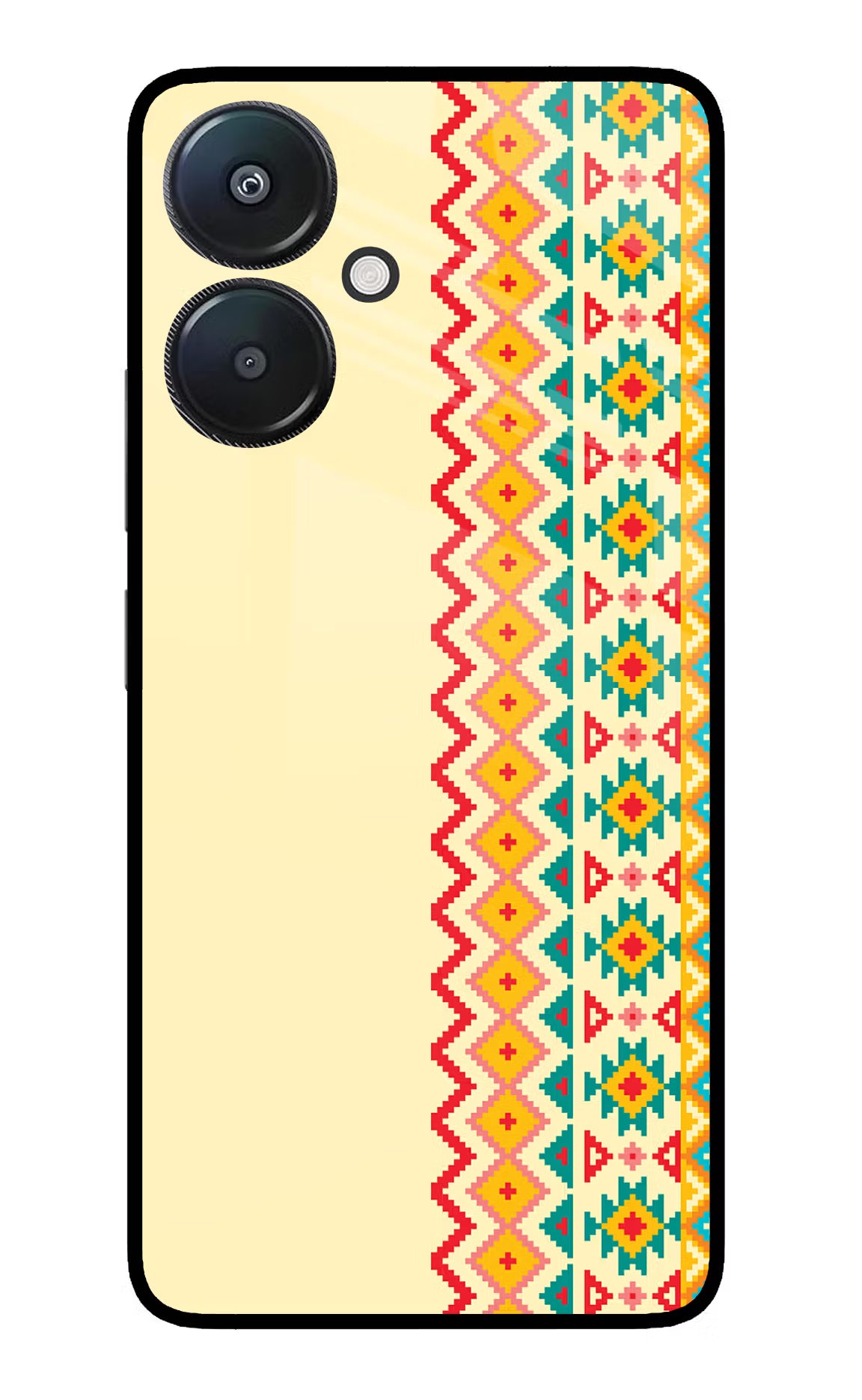 Ethnic Seamless Redmi 13C 5G Glass Case Back Cover by Casekaro