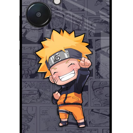 Chota Naruto Redmi 13C 5G Glass Case Back Cover by Casekaro