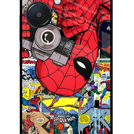 Spider Man Redmi 13C 5G Glass Case Back Cover by Casekaro