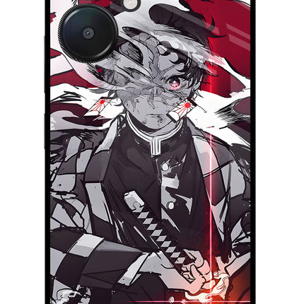 Demon Slayer Redmi 13C 5G Glass Case Back Cover by Casekaro