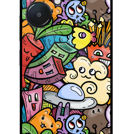 Veggie Doodle Redmi 13C 5G Glass Case