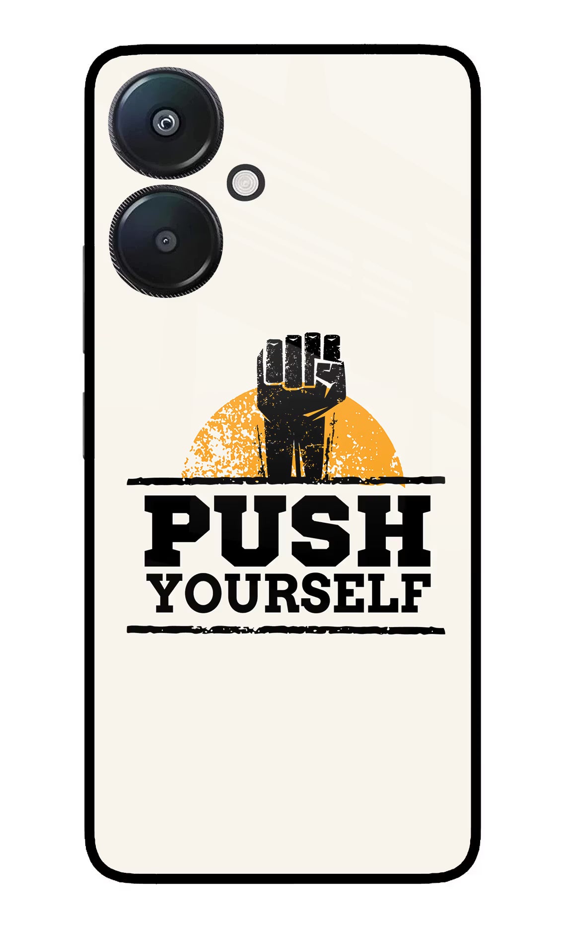 Push Yourself Redmi 13C 5G Glass Case Back Cover by Casekaro