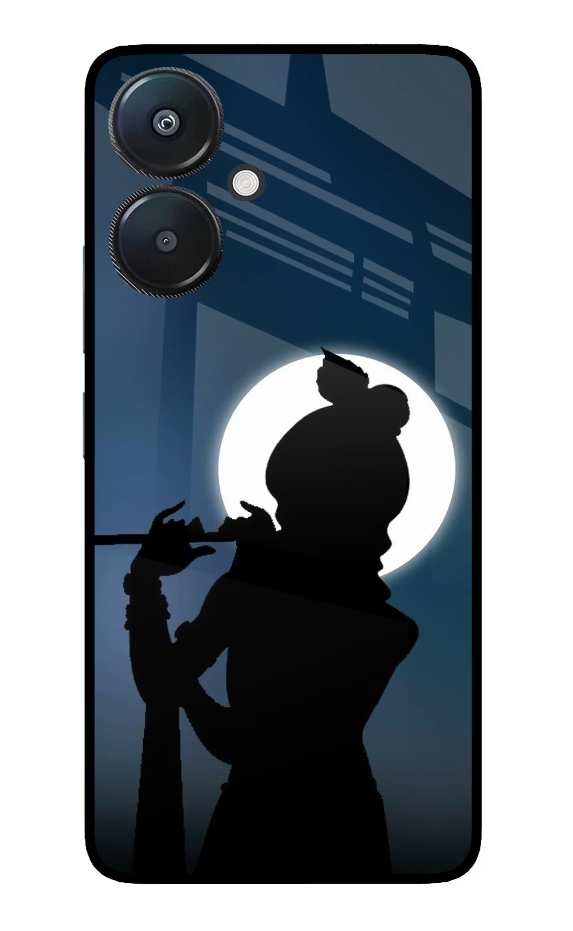 Shri Krishna Silhouette Redmi 13C 5G Glass Case Back Cover by Casekaro