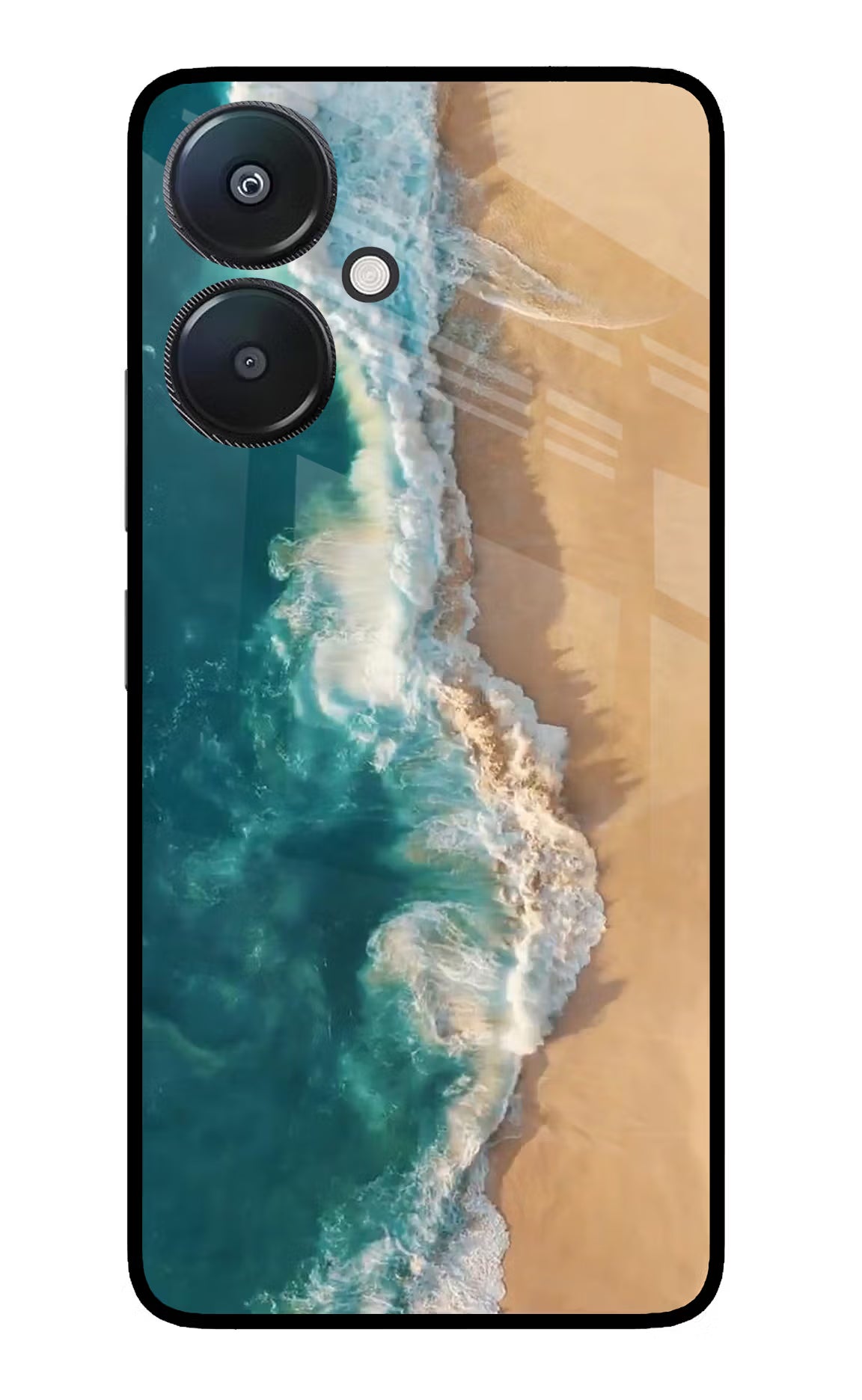 Ocean Beach Redmi 13C 5G Glass Case Back Cover by Casekaro