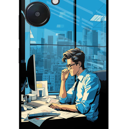 Focused Hustler (AI Generated) Redmi 13C 5G Glass Case