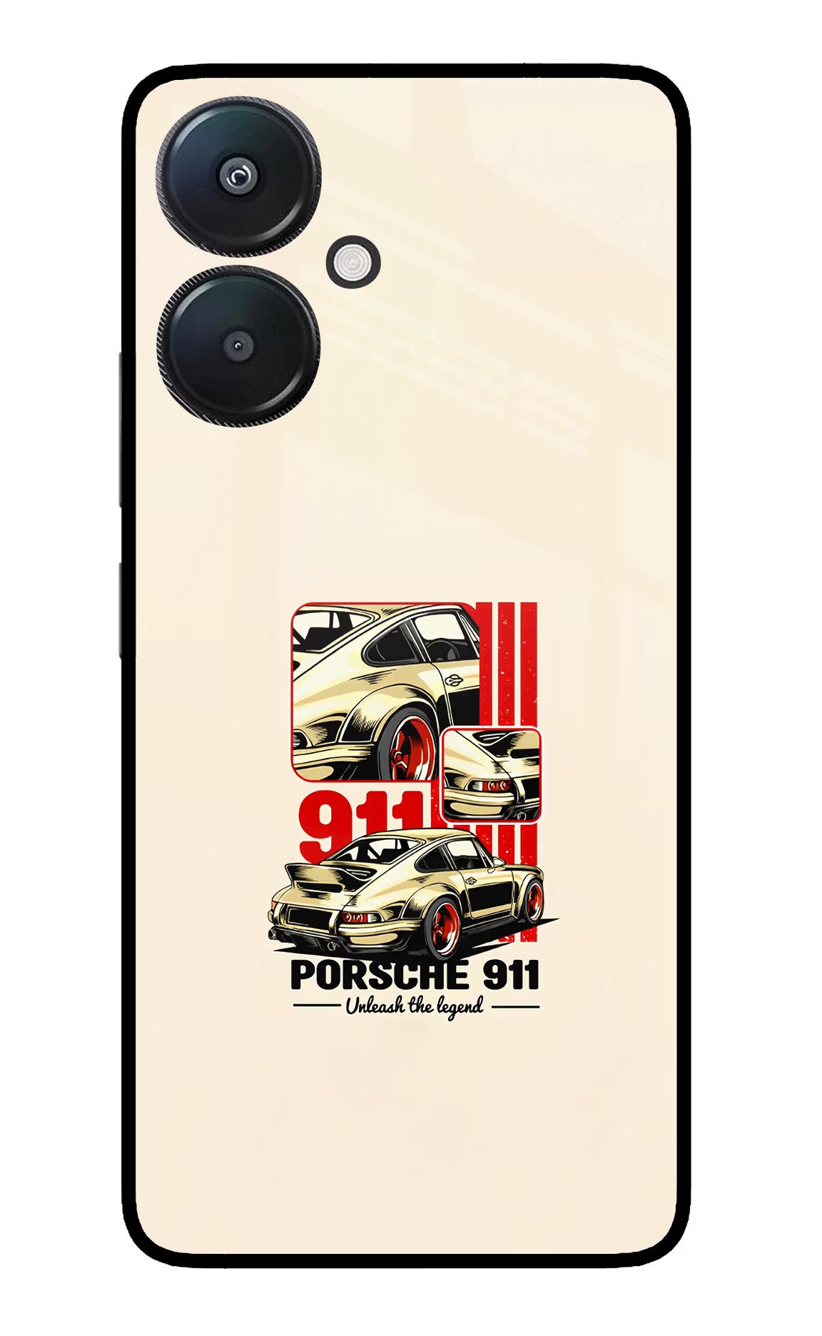 Classic Porsche 911 Redmi 13C 5G Glass Case Back Cover by Casekaro