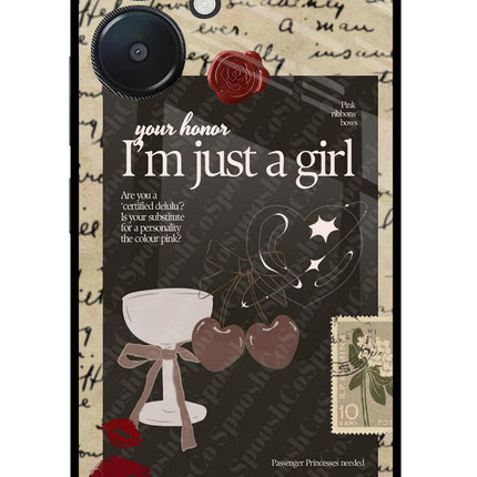 I am just a girl Redmi 13C 5G Glass Case