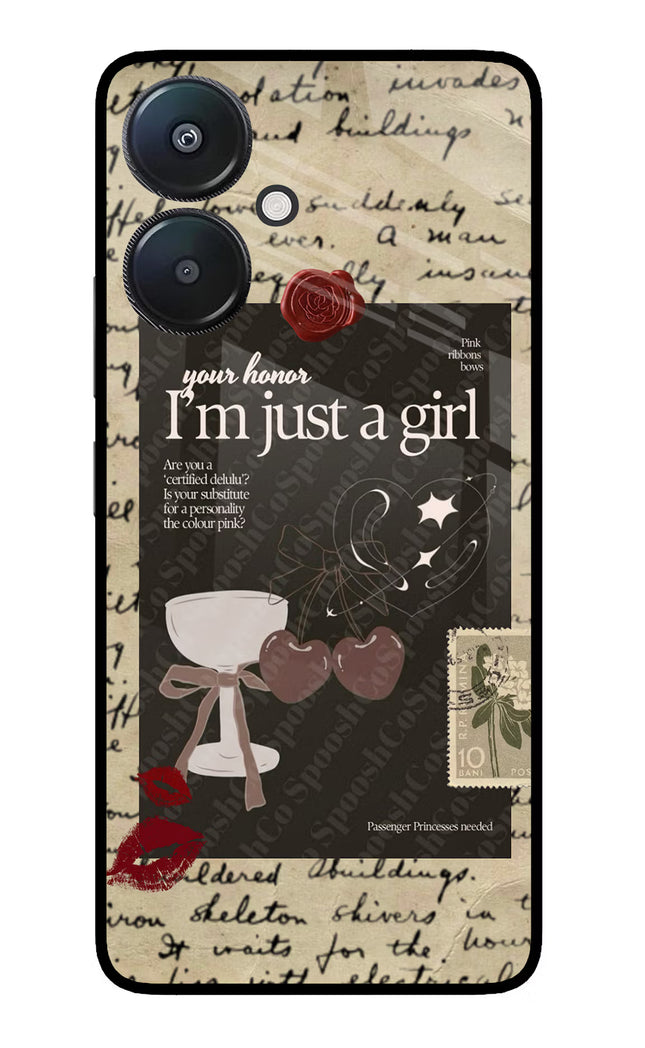 I am just a girl Redmi 13C 5G Glass Case