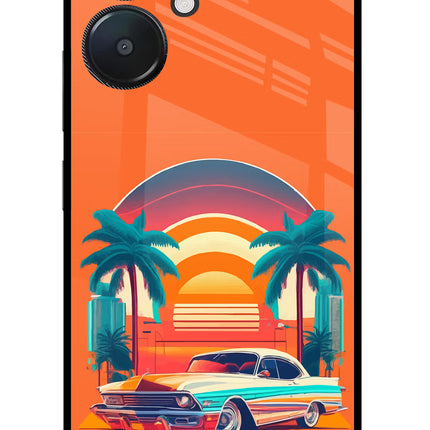 Palm Drive 80s Redmi 13C 5G Glass Case