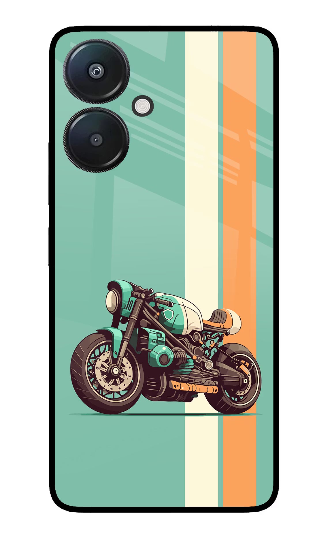 Striped Moto Drift Redmi 13C 5G Glass Case