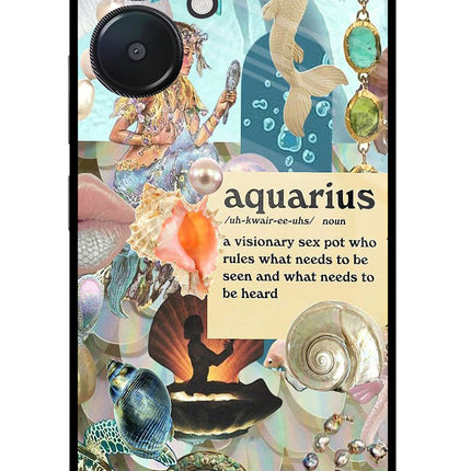 Aquarius Zodiac Redmi 13C 5G Glass Case