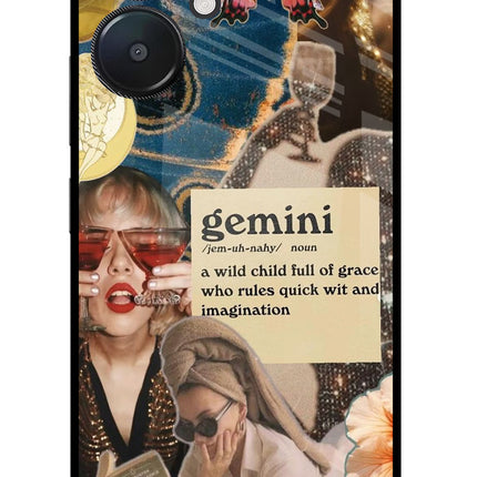 Gemini Zodiac Redmi 13C 5G Glass Case